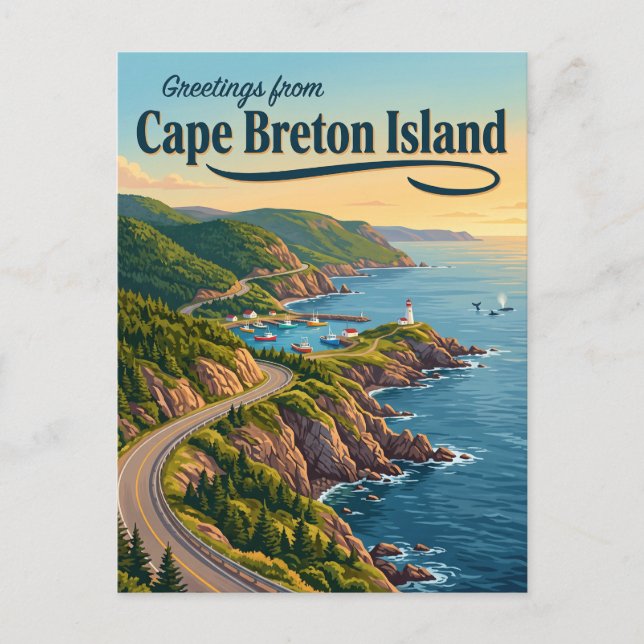 Cartão Postal Ilha do Cabo Breton Canadá (Frente)