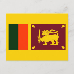 Cartão Postal Ilha do Sri Lanka - Bandeira do leão
