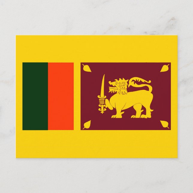 Cartão Postal Ilha do Sri Lanka - Bandeira do leão (Frente)