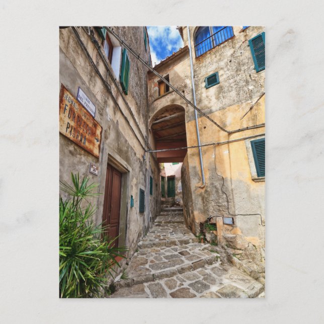 Cartão Postal Ilha Elba - cidade antiga de Marciana (Frente)