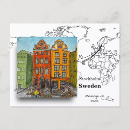 Cartão Postal Ilha Gamla Stan, Estocolmo, Suécia