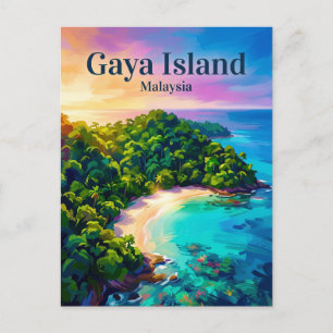 Cartão Postal Ilha Gaya Malásia