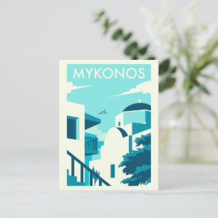 Cartão Postal Ilha Grega Egeu de Mykonos Poster