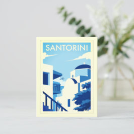 Cartão Postal Ilha Grega Egeu de Santorini Poster