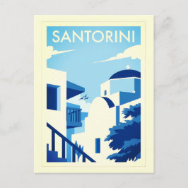 Cartão Postal Ilha Grega Egeu de Santorini Poster