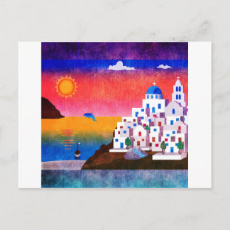 Cartão Postal Ilha Grega Fantástica