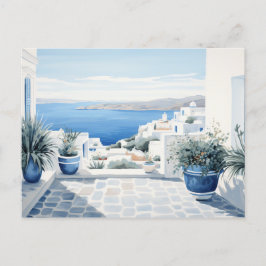 Cartão Postal Ilha Grega Idílica: Impressão de Arte Digital por 