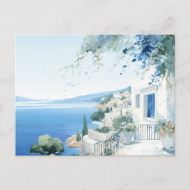 Cartão Postal Ilha Grega Idílica: Impressão de Arte Digital por 