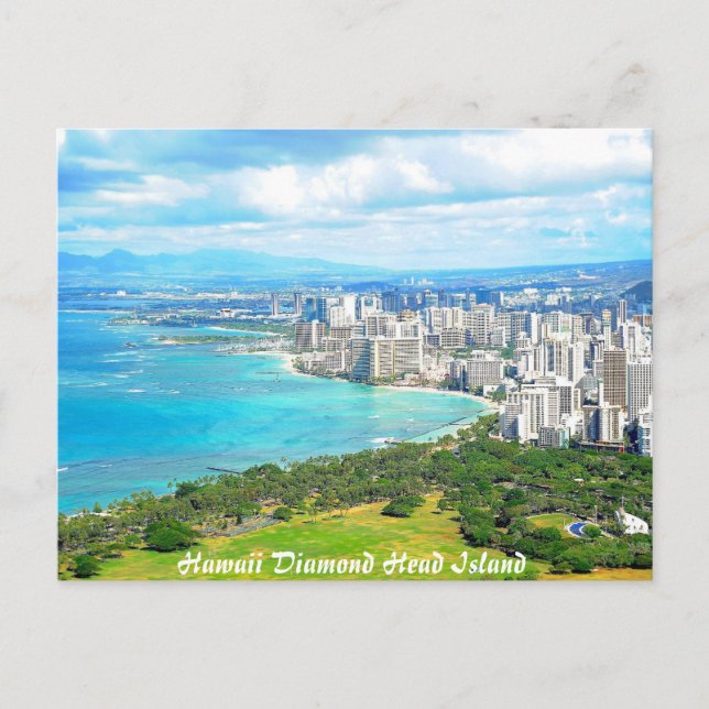 Cartão Postal Ilha Hawaii Diamond Head (Frente)