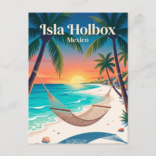 Cartão Postal Ilha Holbox México (Frente)