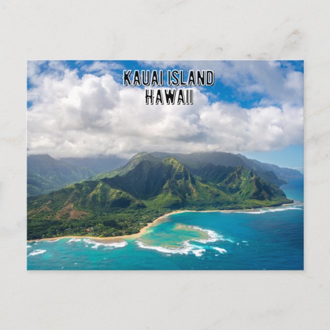 Cartão Postal Ilha Kauai no Cartaz Havaí (Frente)