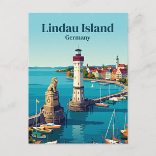Cartão Postal Ilha Lindau Alemanha