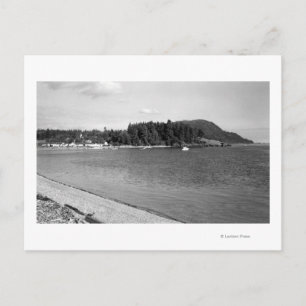 Cartão Postal Ilha Lummi, WA - Vista da Fotografia da Baía do L