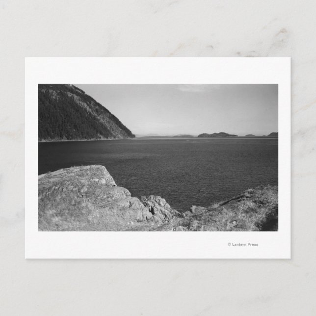 Cartão Postal Ilha Lummi, WA - Vista de Lummi Rocks (Frente)