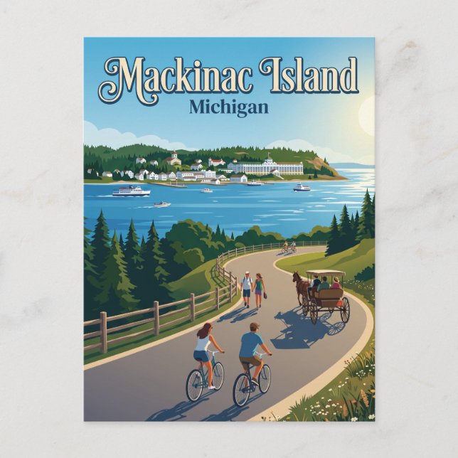 Cartão Postal Ilha Mackinac EUA (Frente)