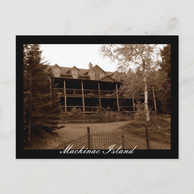 Cartão Postal Ilha Mackinac Hotel Abandonada (Frente)