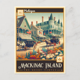 Cartão Postal Ilha Mackinac, Michigan | Vintage