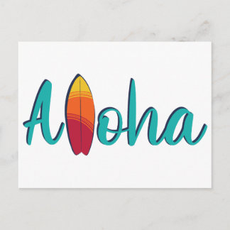 Cartão Postal Ilha Moderna Colorida Aloha Simples