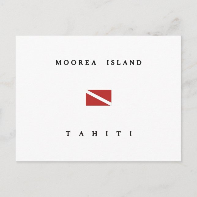 Cartão Postal Ilha Moorea Tahiti Scuba Dive Flag (Frente)