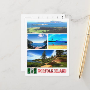 Cartão Postal Ilha Norfolk - Mosaico -