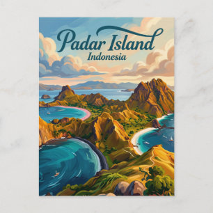 Cartão Postal Ilha Padar Indonésia