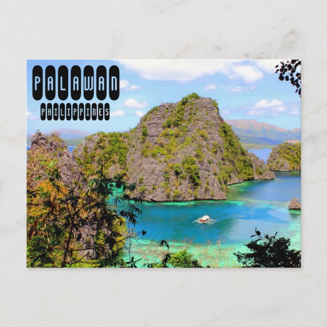 Cartão Postal Ilha Palawan nas Filipinas (Frente)