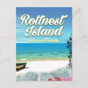 Cartão Postal Ilha Rottnest Austrália pôster de viagem ao oceano