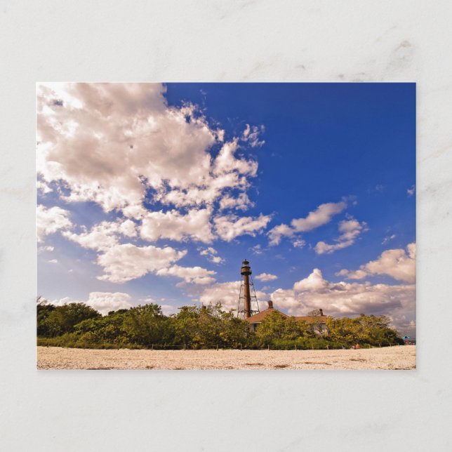 Cartão Postal Ilha Sanibel, Flórida - Farol (Frente)