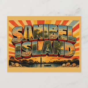 Cartão Postal Ilha Sanibel Flórida Farol Refúgio de Vida Selvage