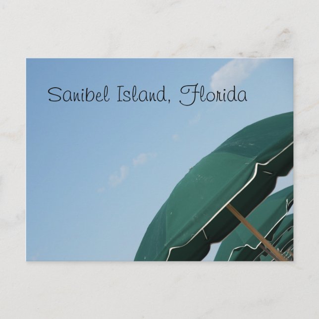 Cartão Postal Ilha Sanibel, guarda-chuvas de canto da Flórida (Frente)