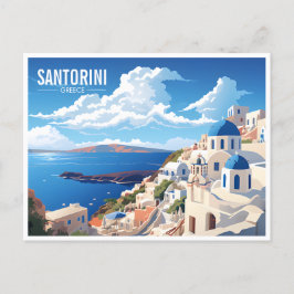Cartão Postal Ilha Santorini na Grécia