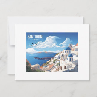 Cartão Postal Ilha Santorini no Cartão-postal da Viagem Grécia