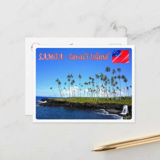 Cartão Postal Ilha Savai'i - Samoa - (Frente/Verso In Situ)
