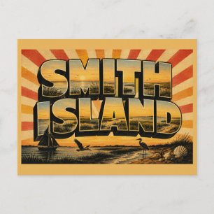 Cartão Postal Ilha Smith Maryland Pântano Salgado Arte da Baía