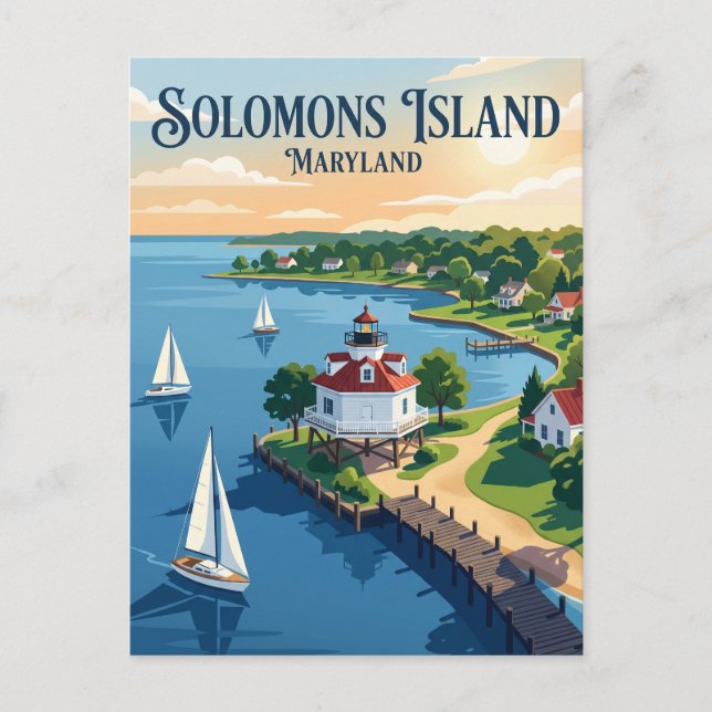 Cartão Postal Ilha Solomons Maryland (Frente)