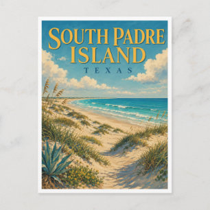 Cartão Postal Ilha South Padre Texas Dunas da Praia GeoSaga