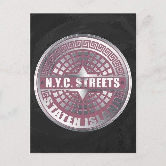 Cartão Postal Ilha Staten Cobrir Manhole (Frente)