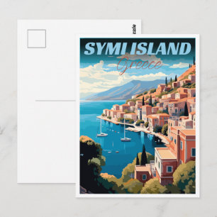 Cartão Postal Ilha Symi em presentes de Grécia