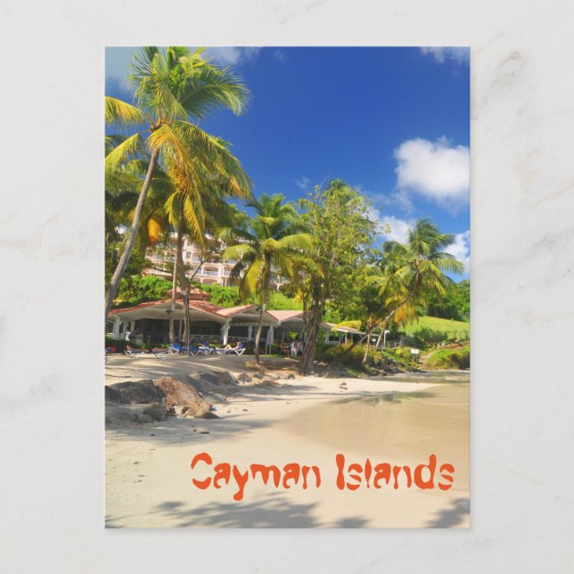 Cartão Postal Ilha Tropical das Ilhas Cayman (Frente)