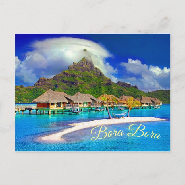 Cartão Postal Ilha tropical de Bora Bora (Frente)