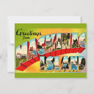 Cartão Postal Ilha Vintage Mackinac