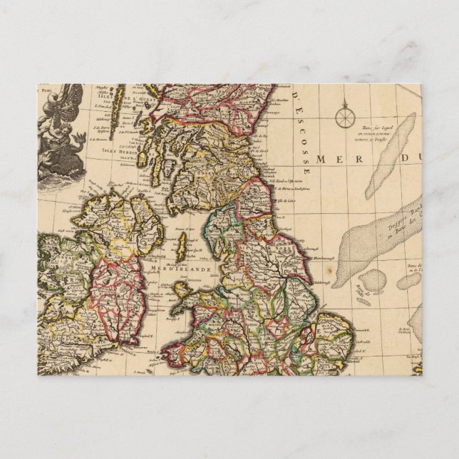 Cartão Postal Ilhas Britânicas, Inglaterra, Irlanda (Frente)