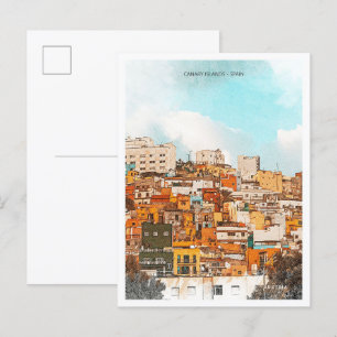 Cartão Postal Ilhas Canárias Espanha Belo Paisagem de Tintas Pet