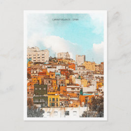 Cartão Postal Ilhas Canárias Espanha Belo Paisagem de Tintas Pet