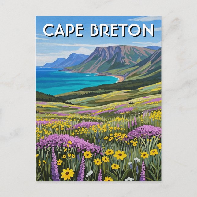 Cartão Postal Ilhas Cape Breton Canada Selvagens (Frente)