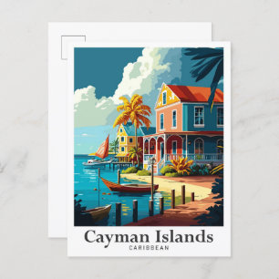Cartão Postal Ilhas Cayman Caribe Retrato Viagens vintage
