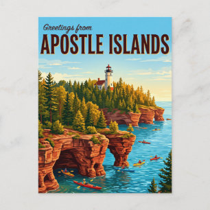 Cartão Postal Ilhas do Apostolado Parque Nacional Wisconsin