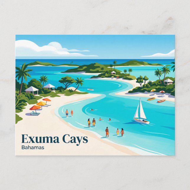 Cartão Postal Ilhas Exuma Bahamas (Frente)