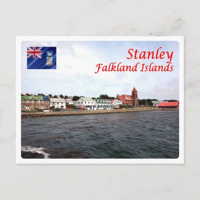 Cartão Postal Ilhas Falkland - Stanley - (Frente)