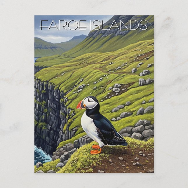 Cartão Postal Ilhas Faroé Dinamarca Viagem (Frente)